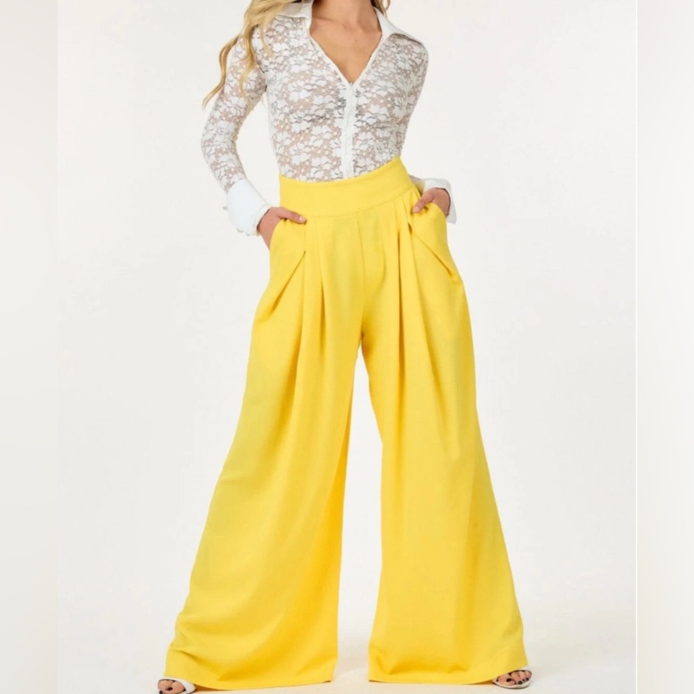 Yellow Wide-Leg Pants (Banana Pants)
